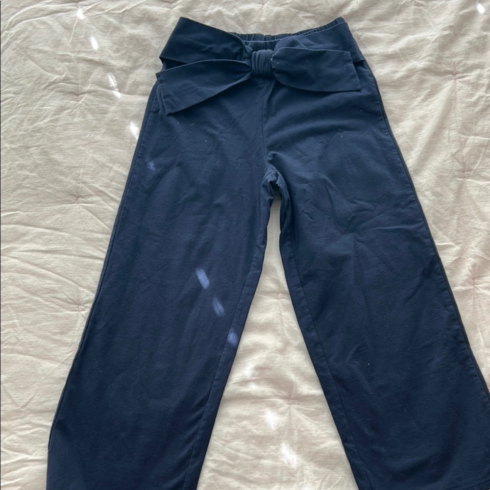 Kids Navy Blue Bow-Tie Pants